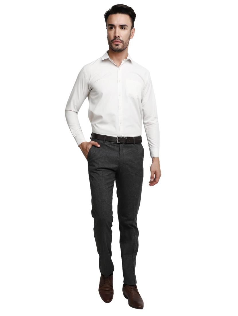 grey mid rise chinos casual trouser - 20156058 - Standard Image - 4