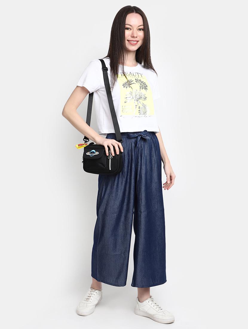 women's front print round neck t-shirt - 20156080 - Standard Image - 4