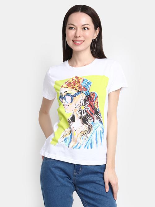 women's front print crew neck t-shirt - 20156082 - Standard Image - 0