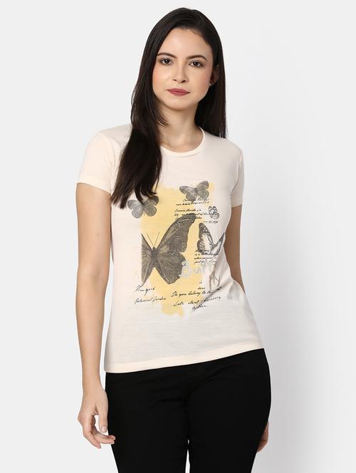 women's front print round neck t-shirt - 20156090 - Standard Image - 0