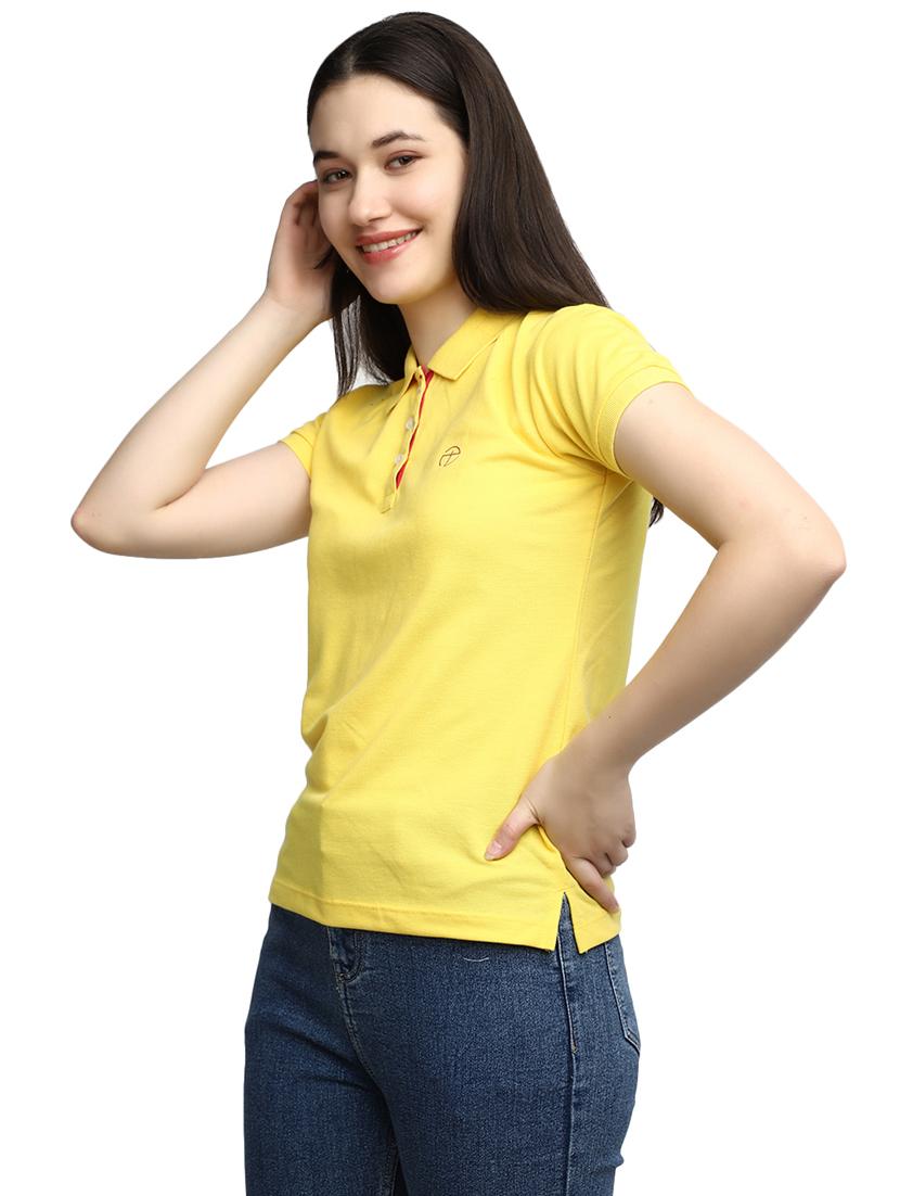 women's plain polo neck t-shirt - 20156123 - Standard Image - 1