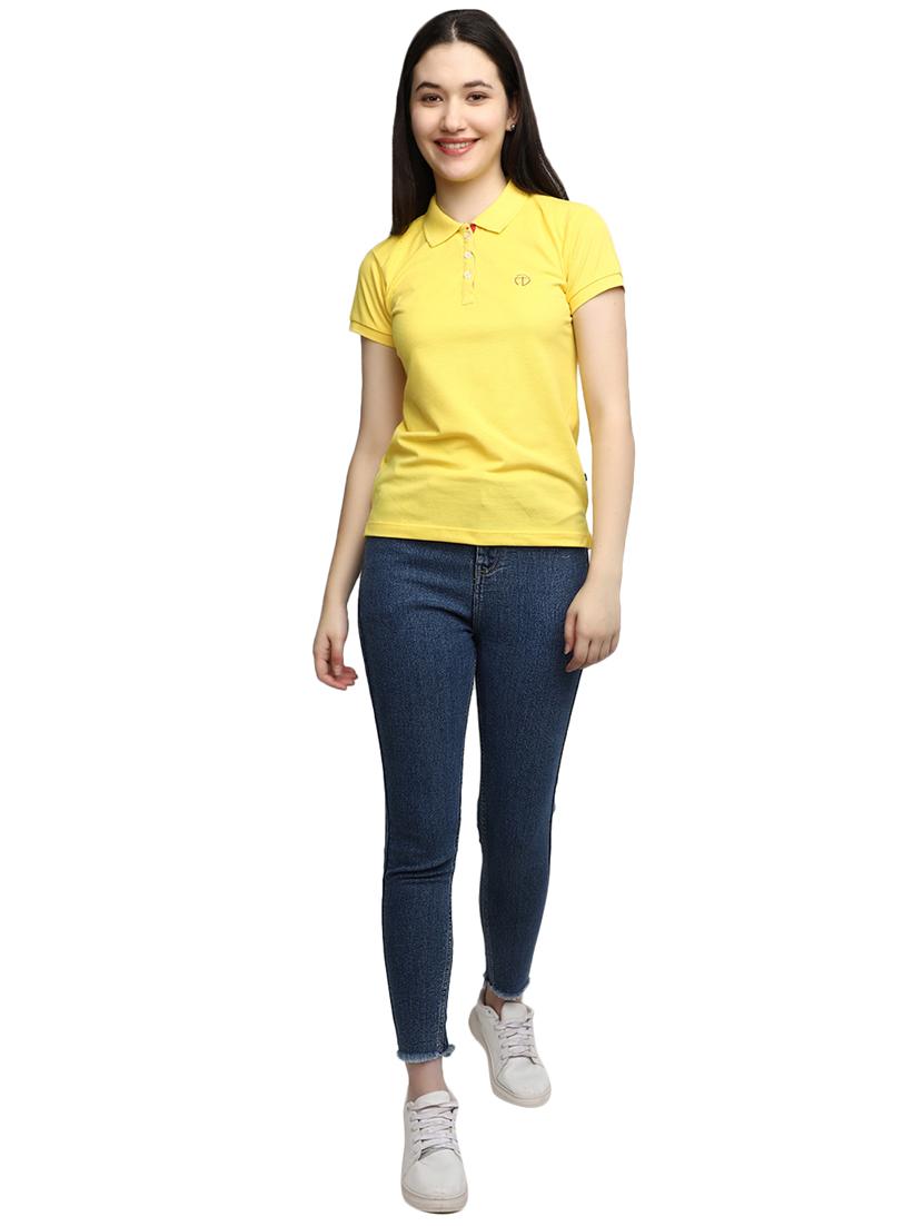 women's plain polo neck t-shirt - 20156123 - Standard Image - 4