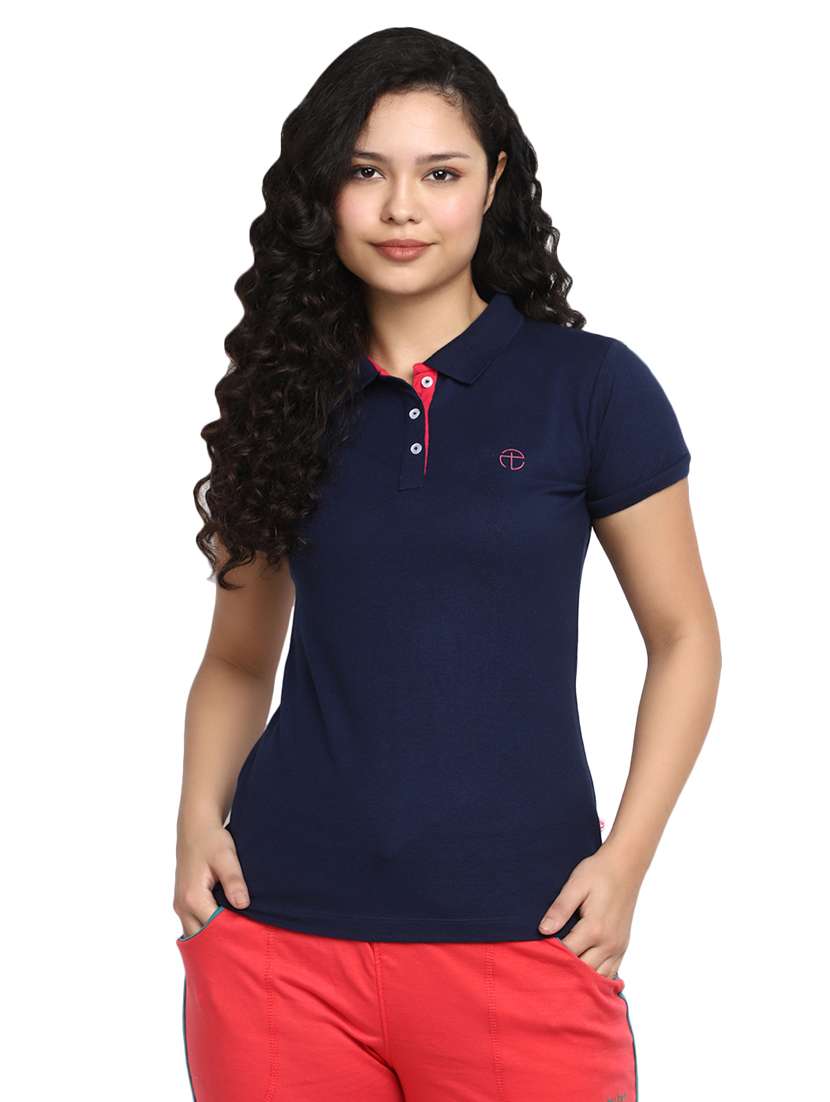 women's plain polo neck t-shirt