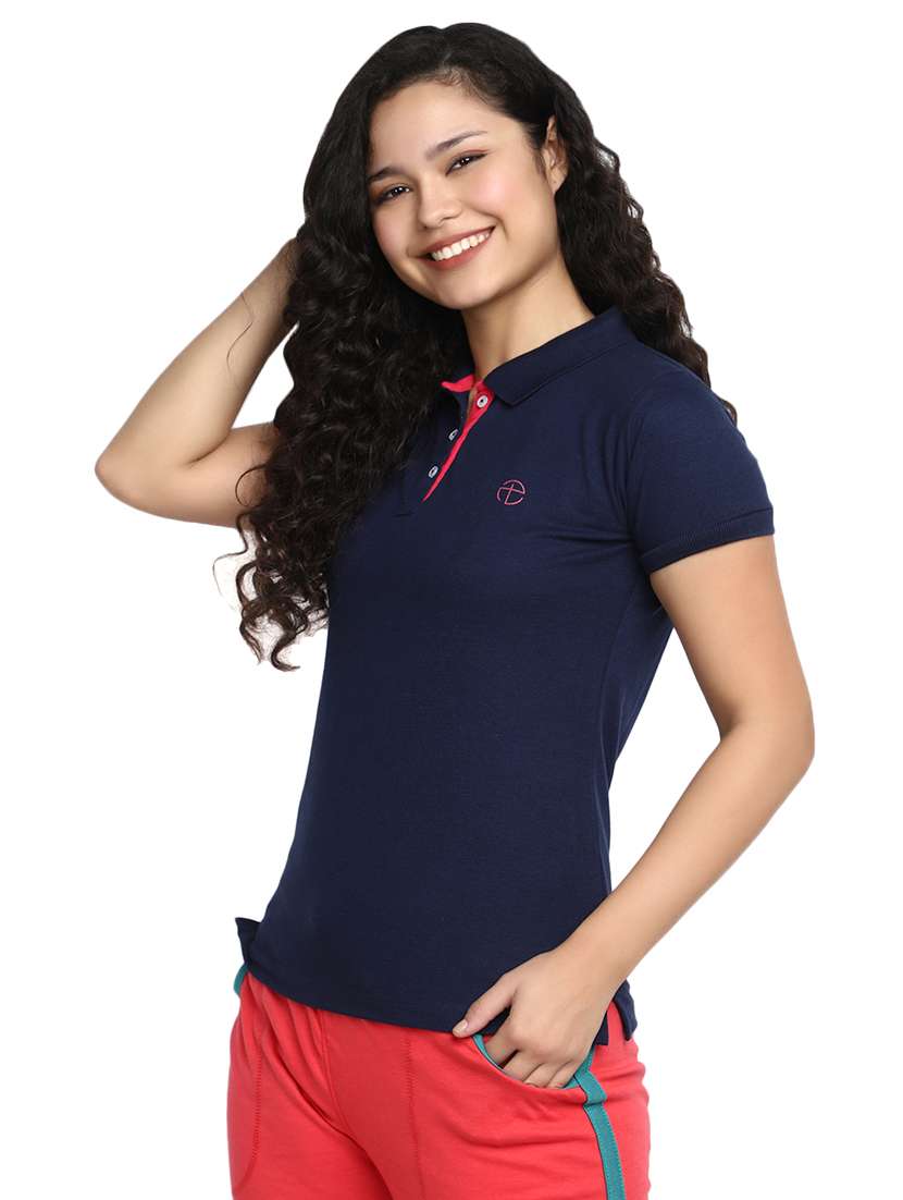 women's plain polo neck t-shirt - 20156125 -  Standard Image - 1
