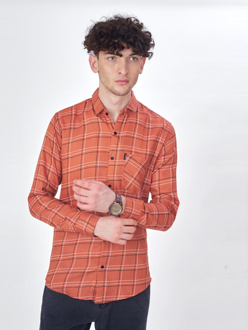 mens checks casual shirt - 20156462 - Standard Image - 1