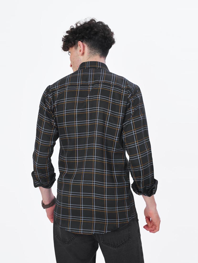 mens checks casual shirt - 20156467 - Standard Image - 4