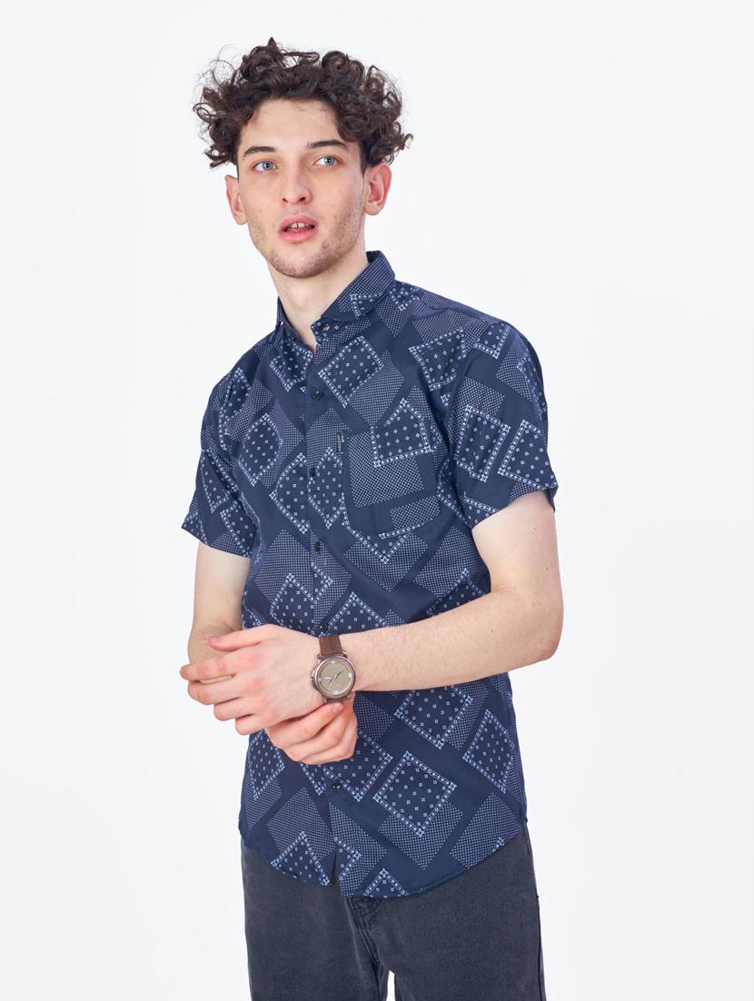 mens geometric casual shirt - 20156470 - Standard Image - 1