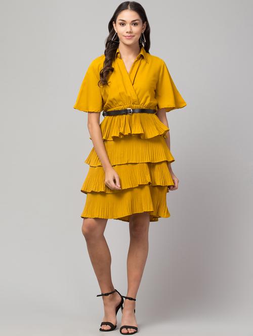 women's layered solid dress - 20156602 - Standard Image - 0