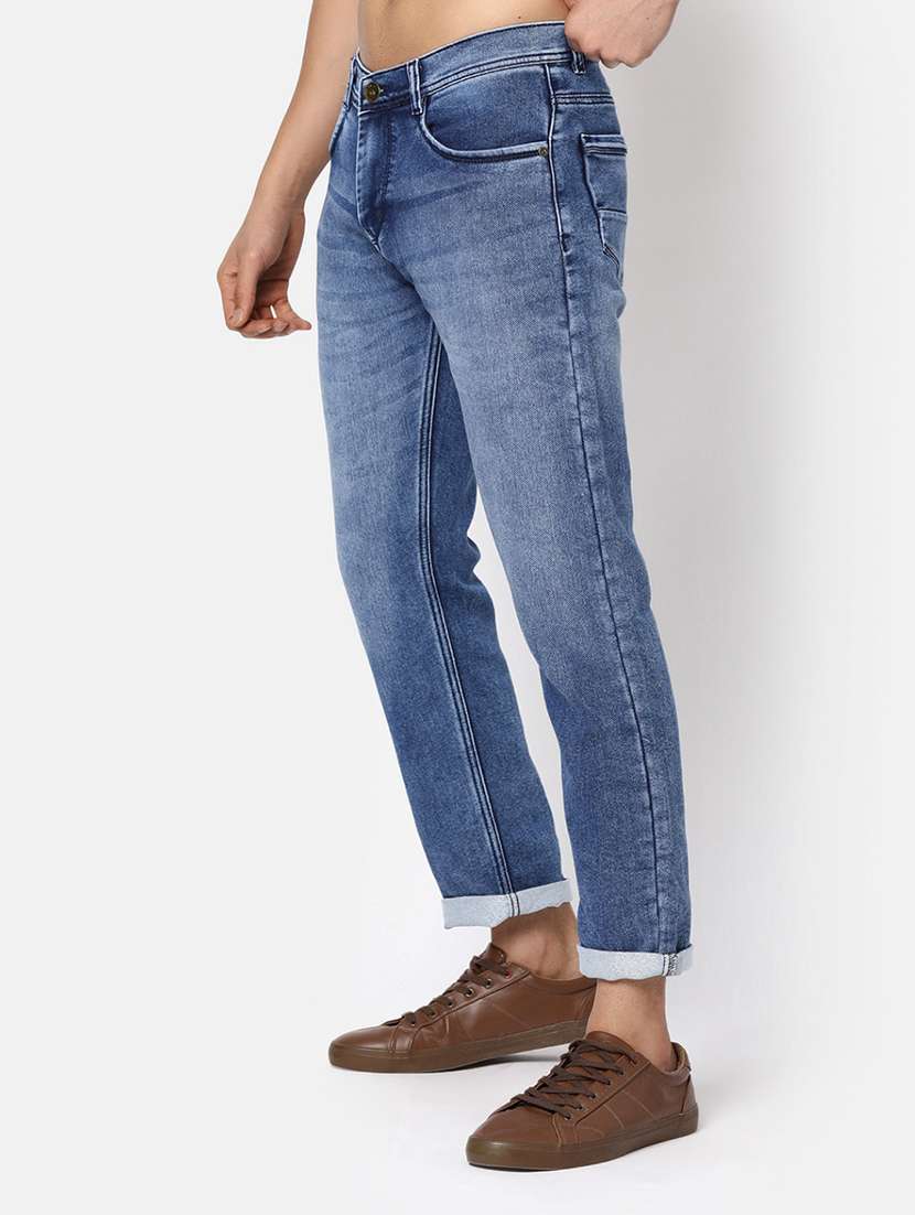 mens strsight fit plain jeans - 20157804 -  Standard Image - 1