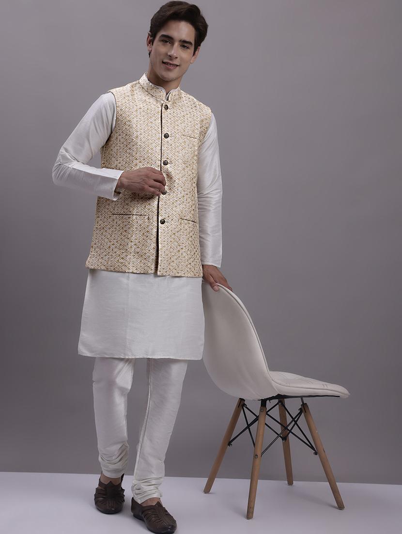 self design kurta pyjama set with jacket  - 20158224 -  Standard Image - 1