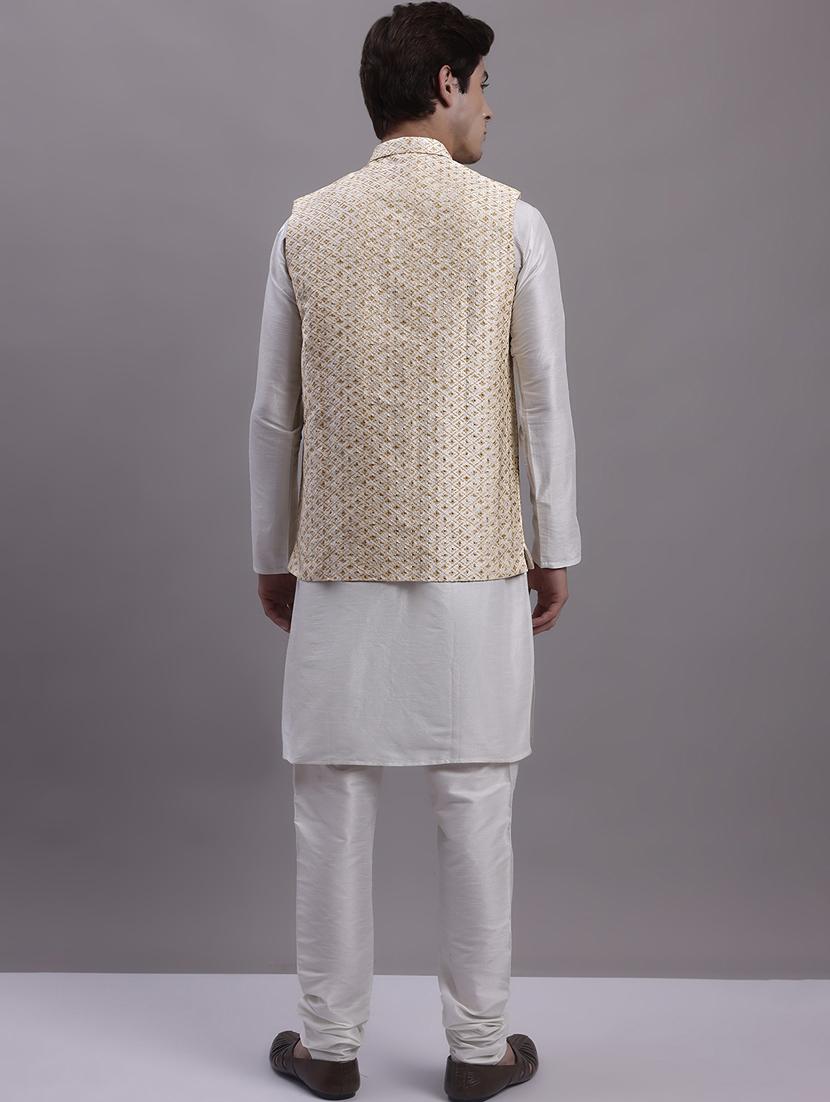 self design kurta pyjama set with jacket - 20158224 - Standard Image - 4
