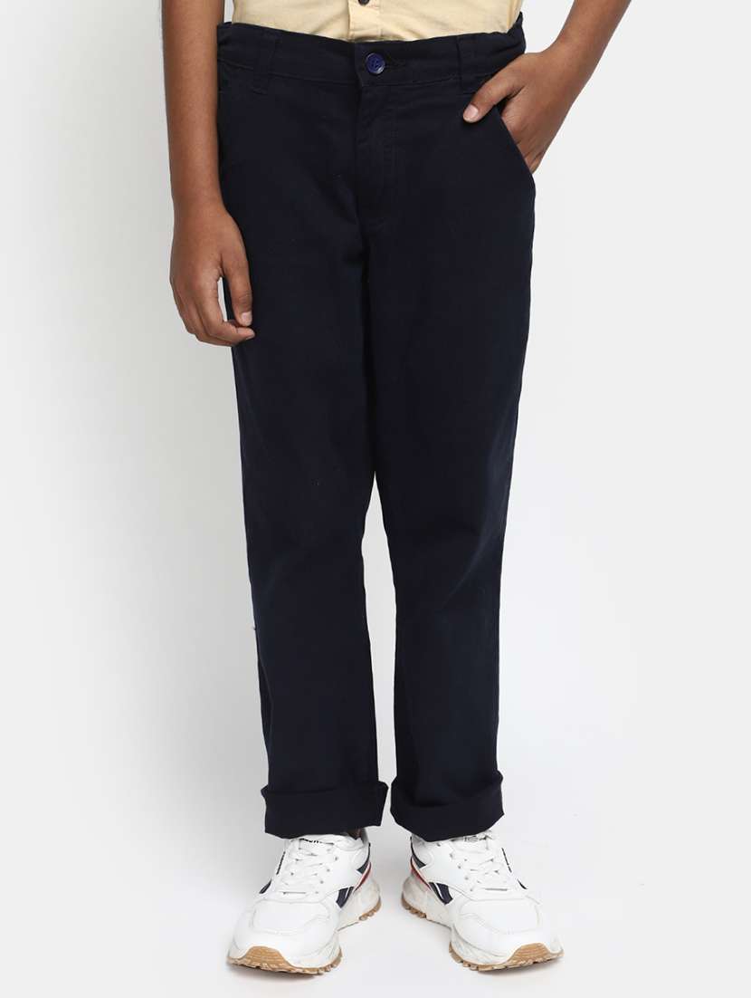 boys solid casual chinos 