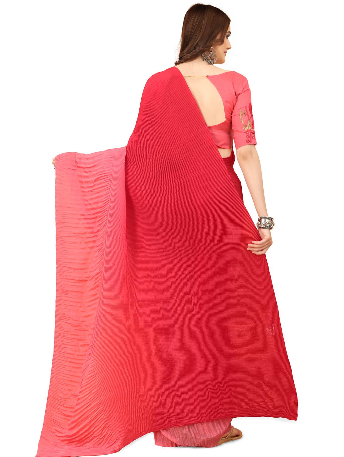 pink ombre saree with blouse - 20159073 - Standard Image - 1
