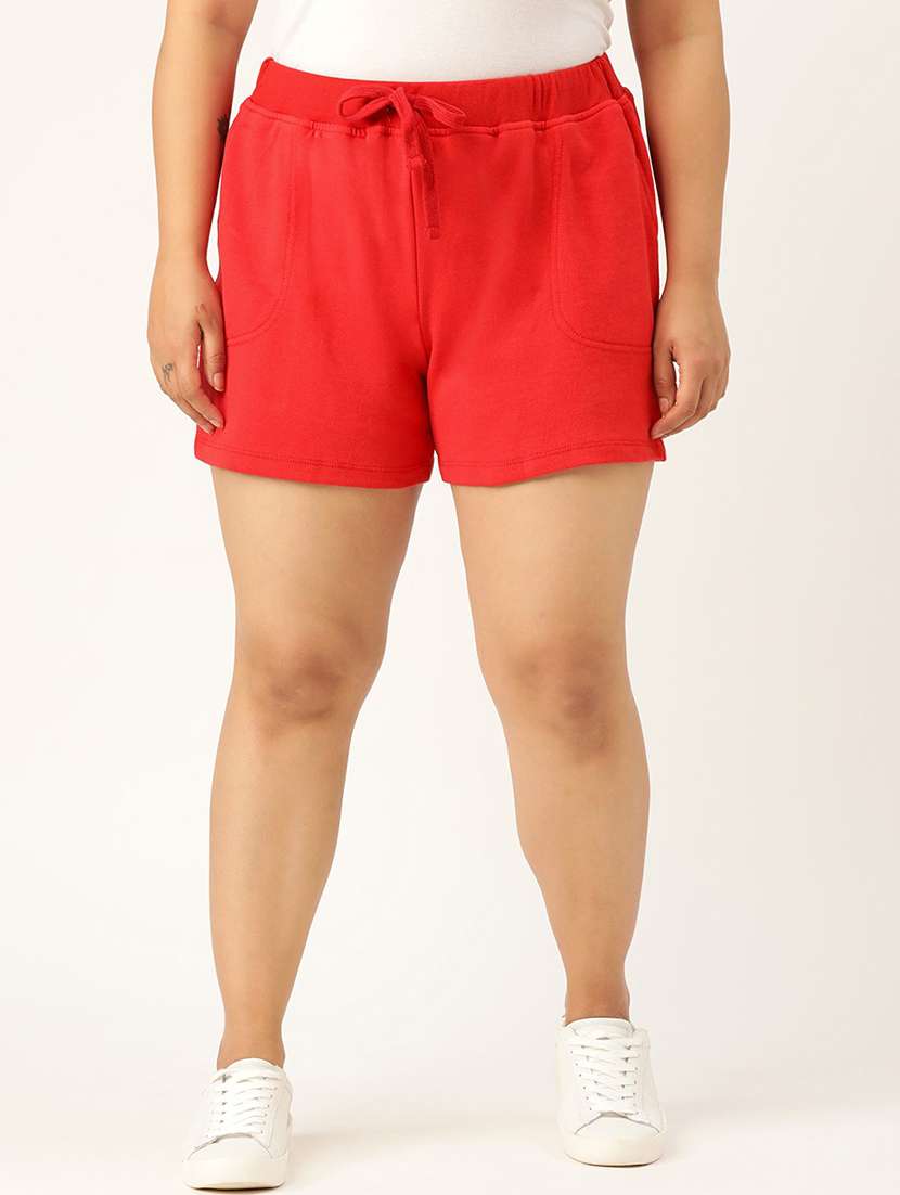 mid rise solid regular shorts