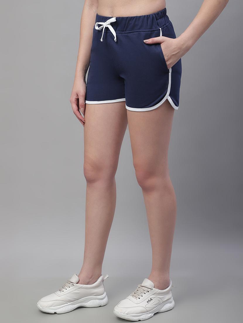 mid rise solid regular shorts - 20159094 - Standard Image - 1