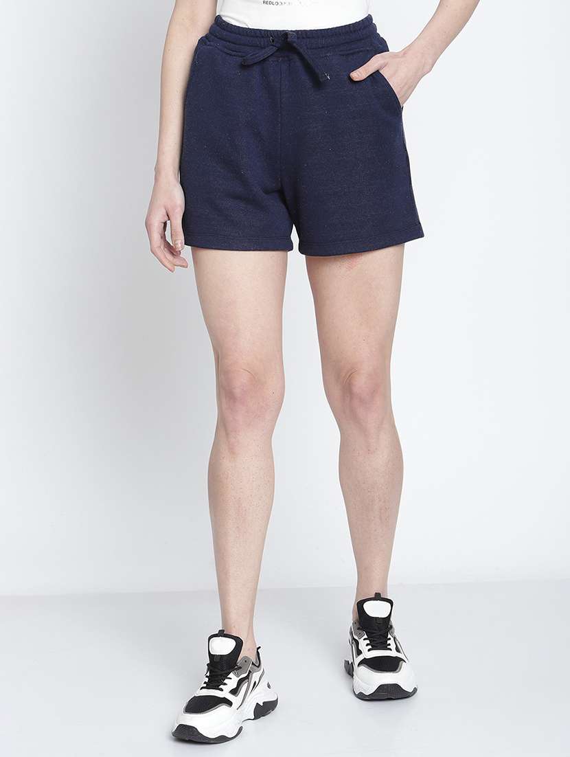 mid rise solid regular shorts