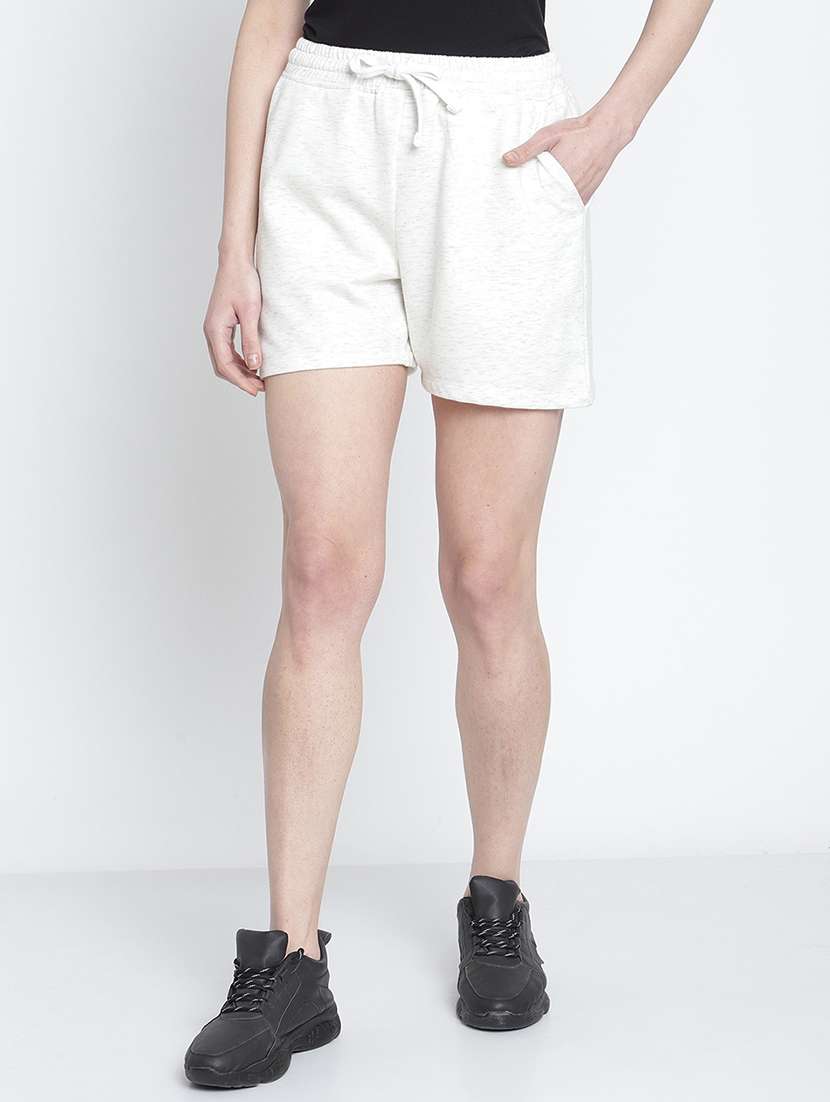 mid rise solid regular shorts