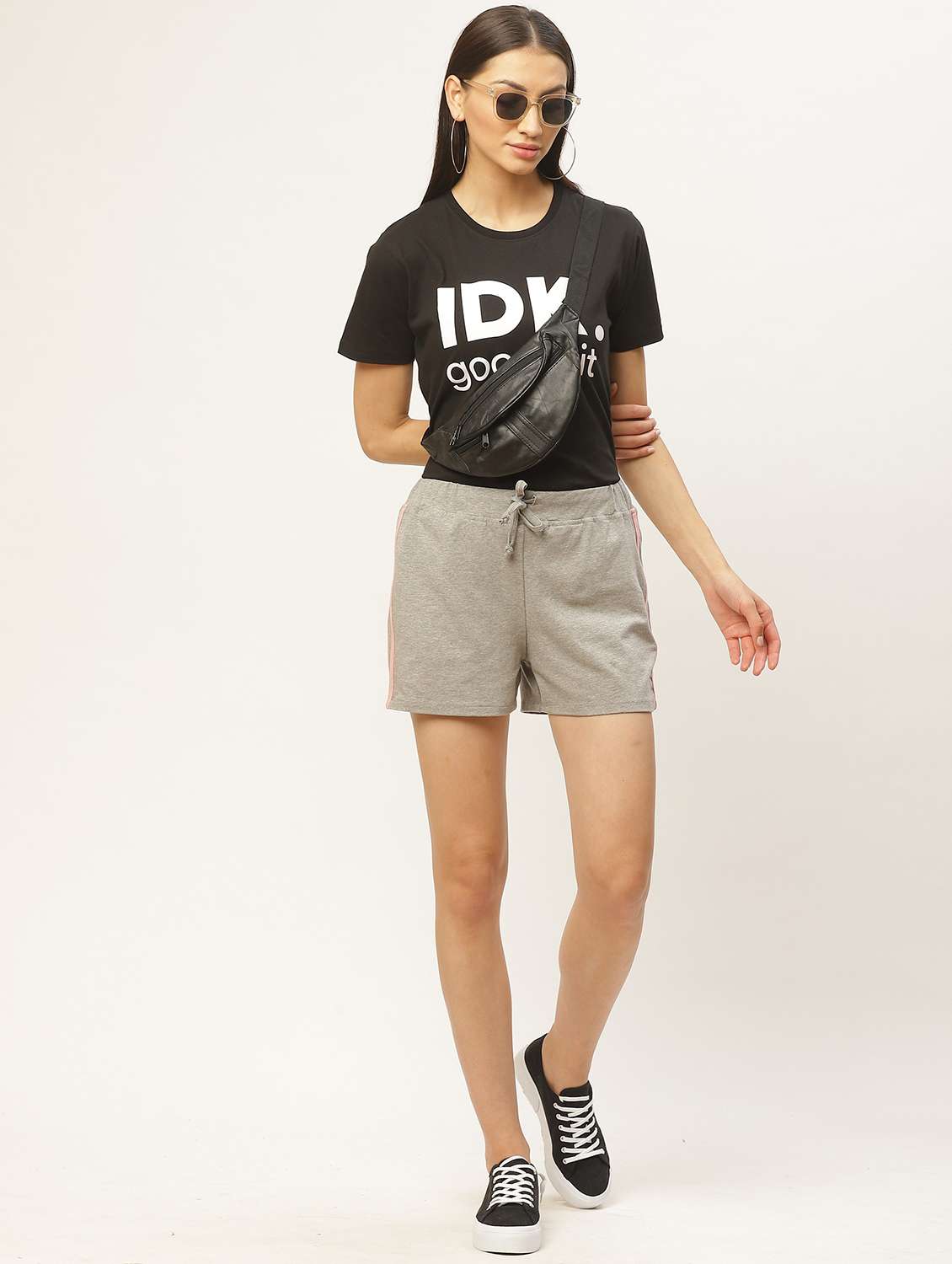 grey jersey hot pants shorts - 20159240 -  Standard Image - 4