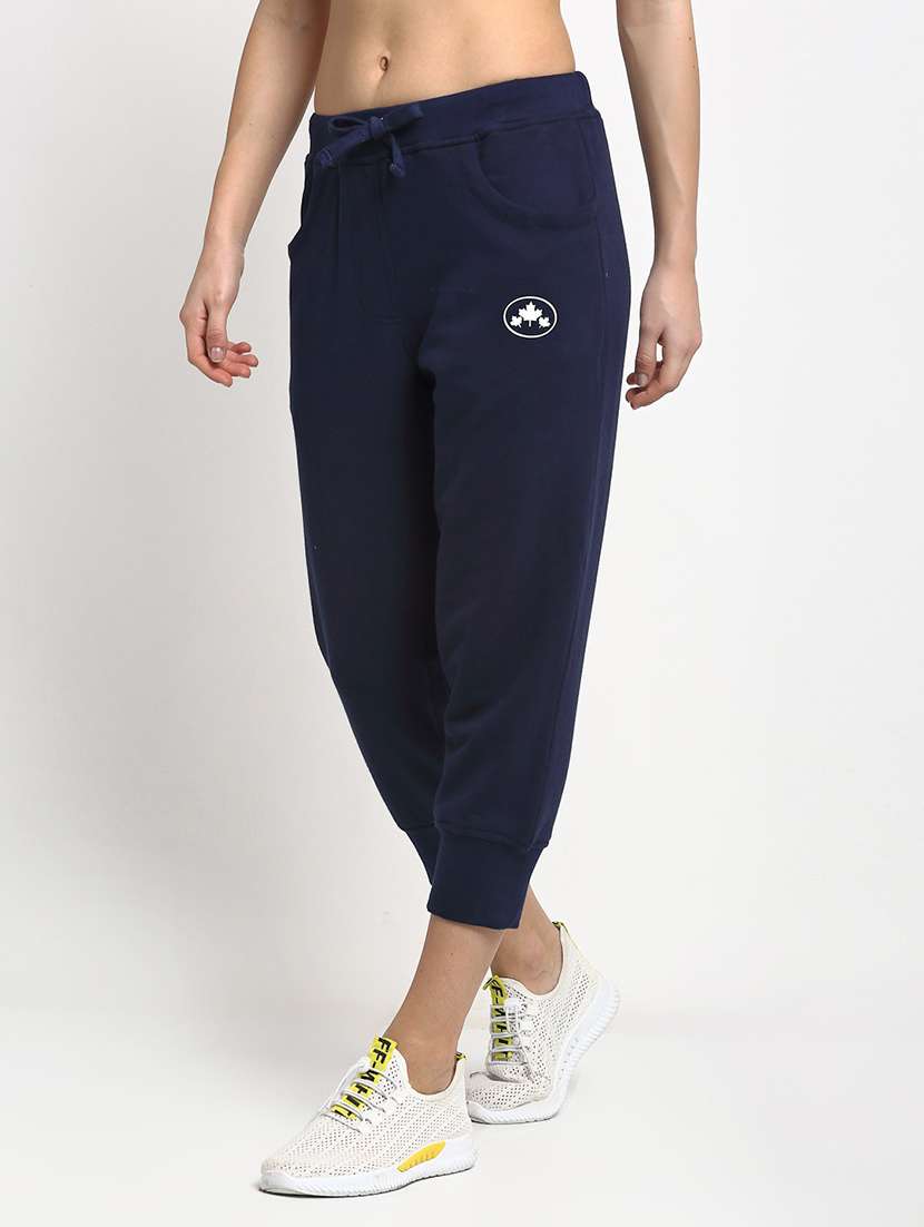 navy blue solid mid rise relaxed fit jogger - 20159291 -  Standard Image - 1