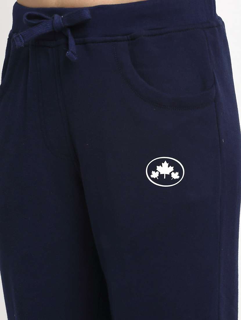 navy blue solid mid rise relaxed fit jogger - 20159291 -  Standard Image - 4