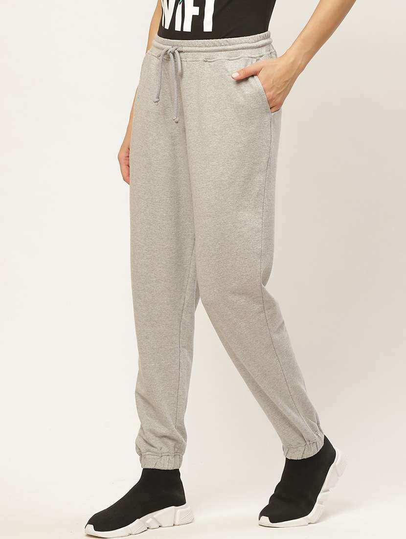 grey cotton track pants - 20159302 -  Standard Image - 1