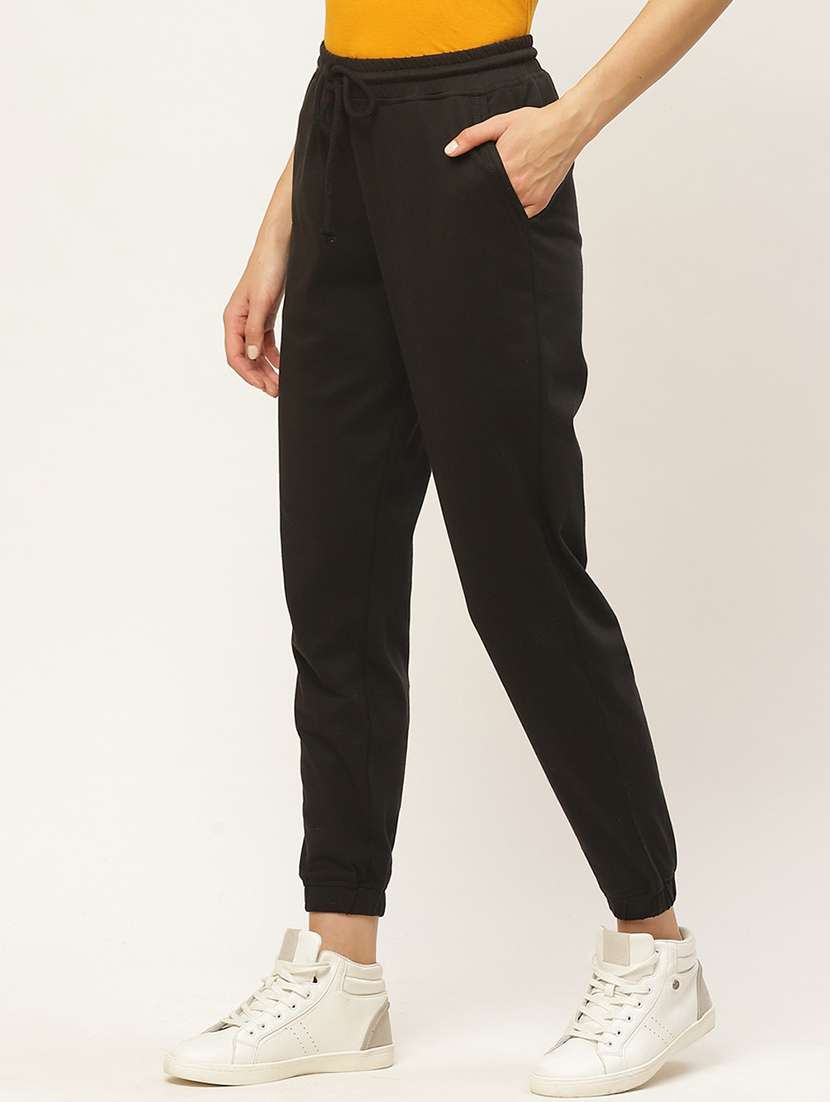 women solid jogger - 20159303 -  Standard Image - 1
