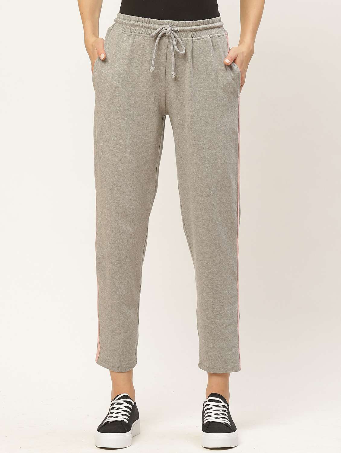 grey cotton track pants