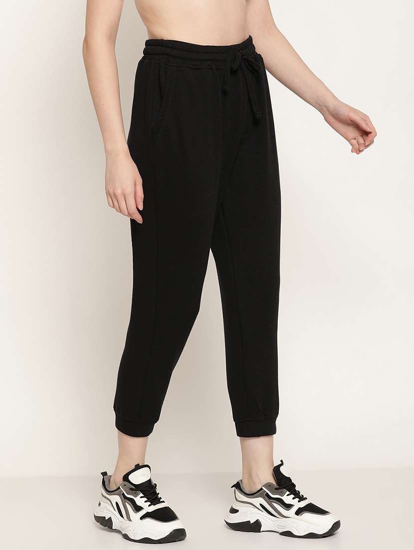 black solid jogger - 20159310 -  Standard Image - 1