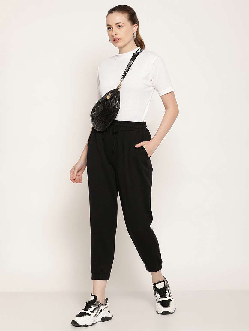 black solid jogger - 20159310 -  Standard Image - 4