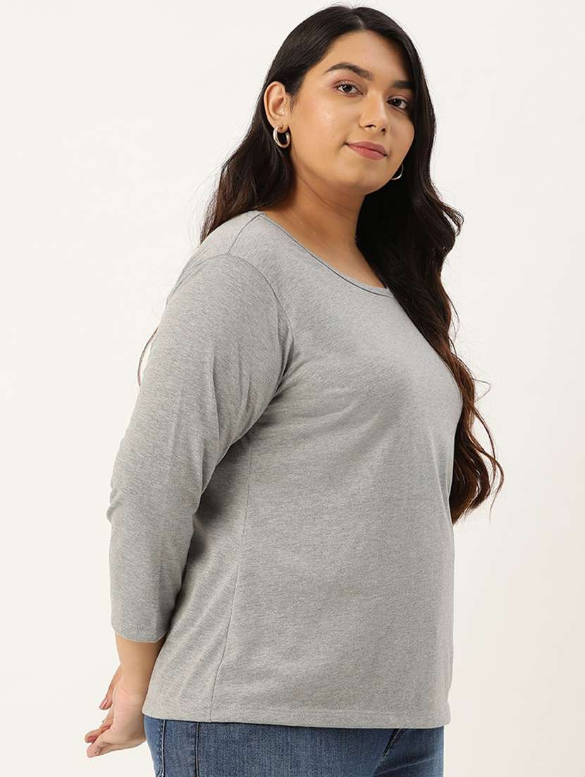 women's plain round neck t-shirt - 20159359 -  Standard Image - 1