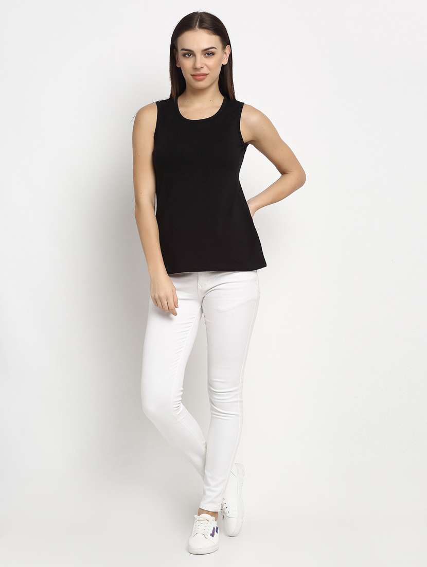 women's plain round neck t-shirt - 20159401 -  Standard Image - 4
