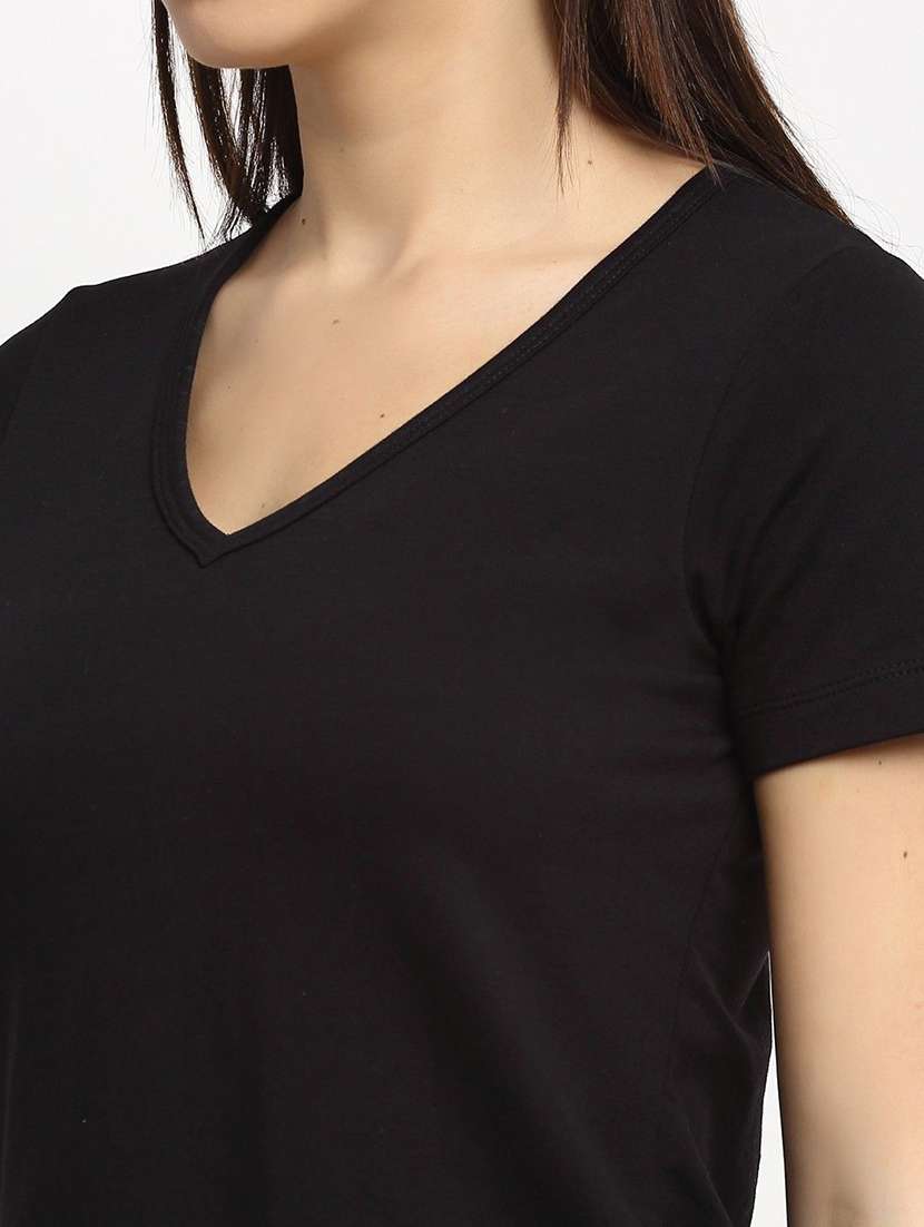 women's plain v neck t-shirt - 20159404 -  Standard Image - 1