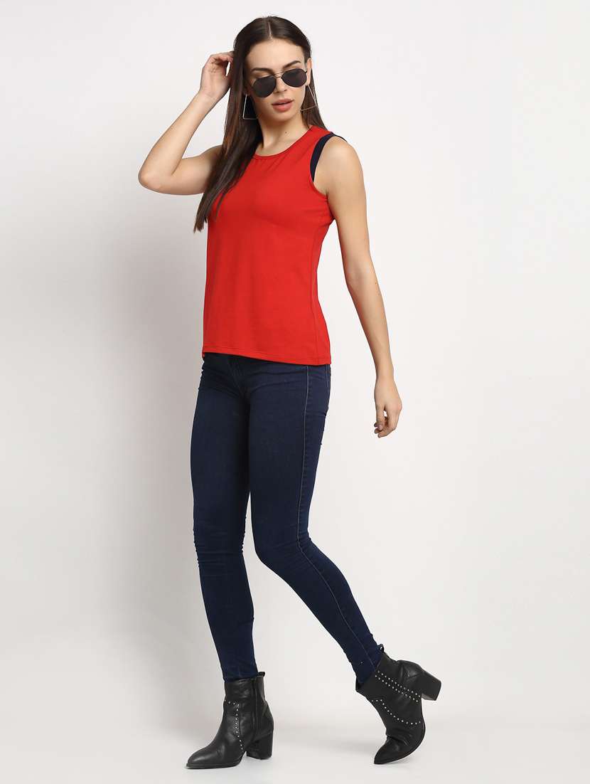 women's plain round neck t-shirt - 20159411 -  Standard Image - 4