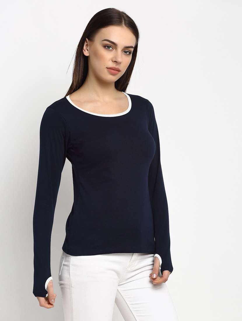 women's plain round neck t-shirt - 20159418 -  Standard Image - 1