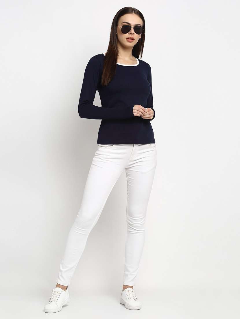 women's plain round neck t-shirt - 20159418 -  Standard Image - 4