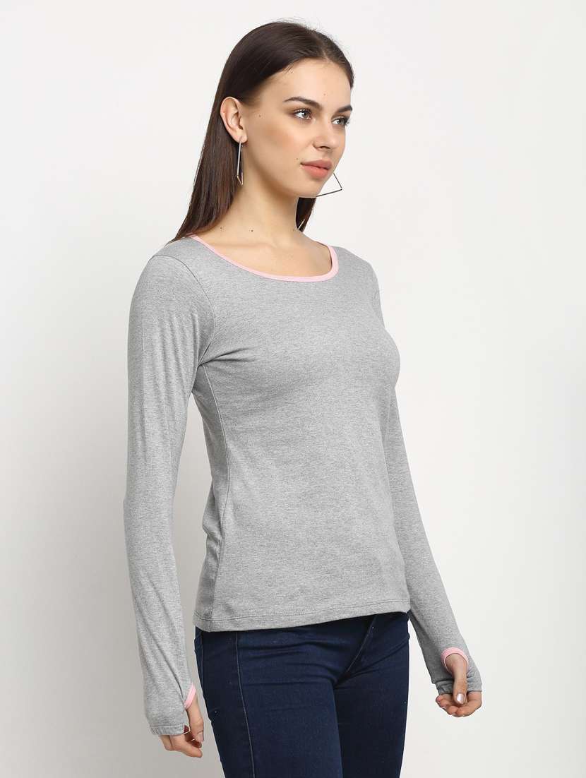 women's plain round neck t-shirt - 20159419 -  Standard Image - 1