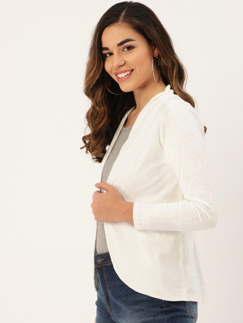 off white cotton blend shrug - 20159443 - Standard Image - 1