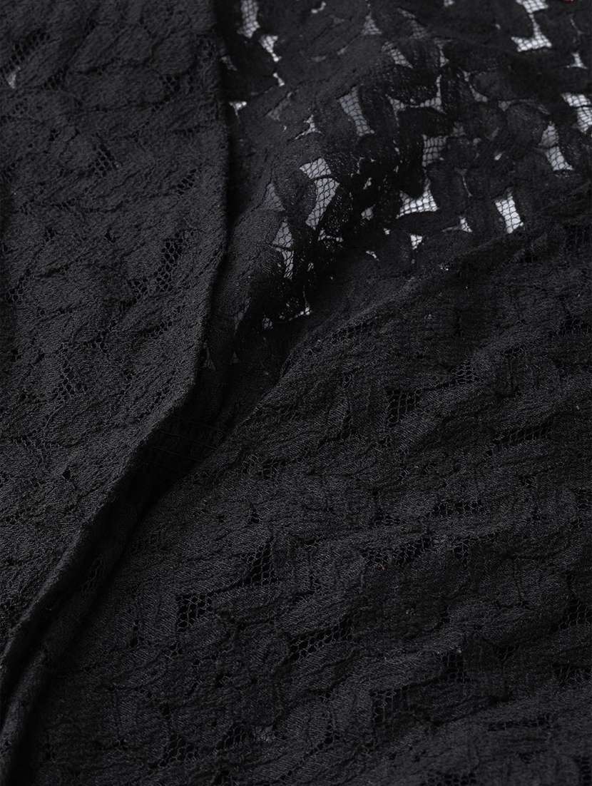 black cotton blend shrug - 20159448 -  Standard Image - 4