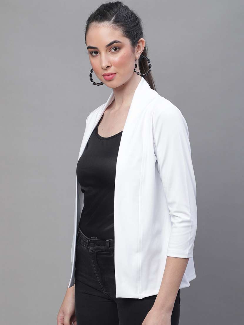 white cotton blend shrug - 20159479 -  Standard Image - 1