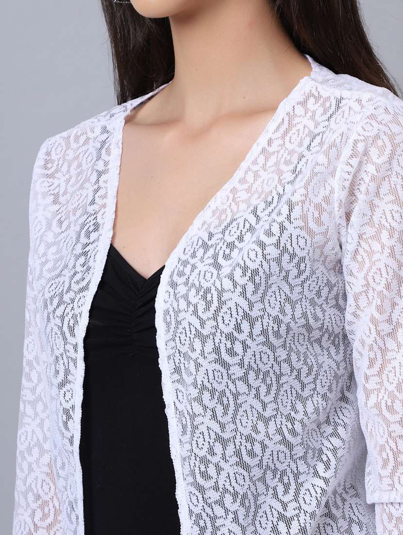 white cotton shrug - 20159523 -  Standard Image - 4