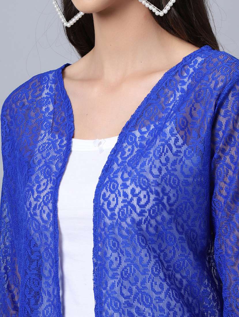 blue cotton shrug - 20159528 -  Standard Image - 4