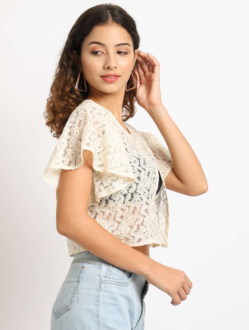 beige cotton blend shrug - 20159578 -  Standard Image - 1