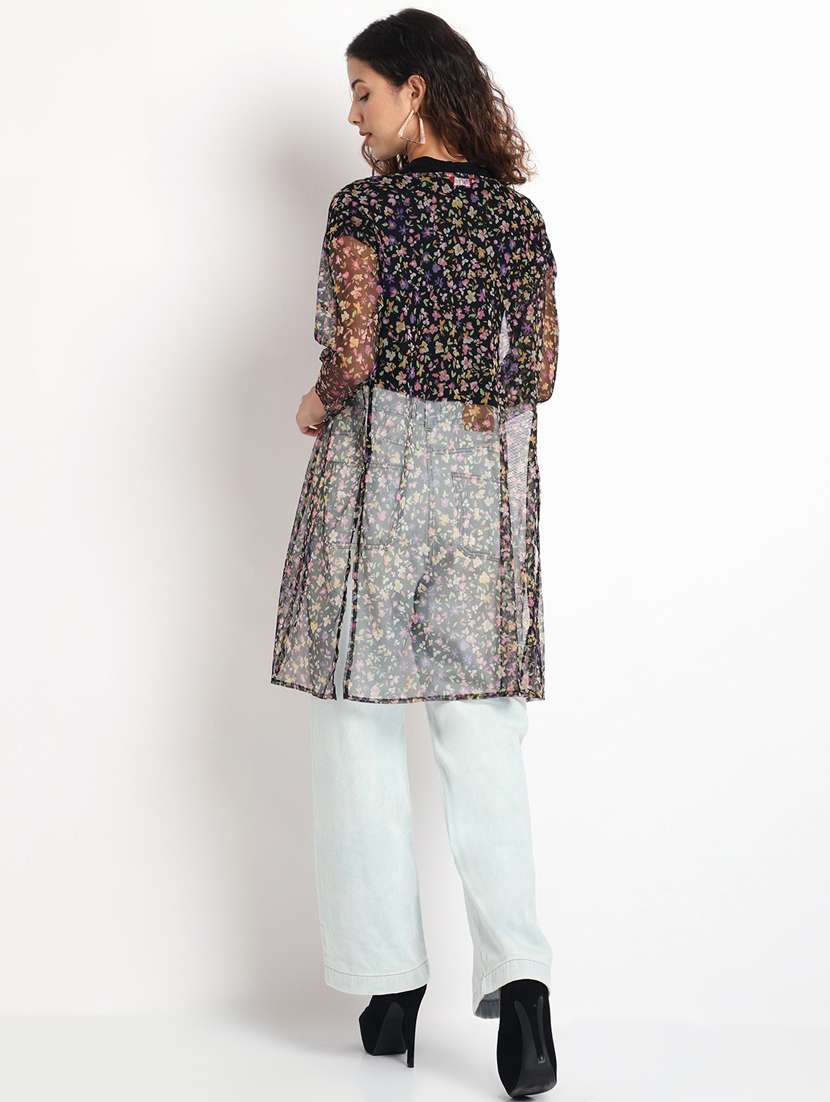 black cotton blend shrug - 20159581 -  Standard Image - 4