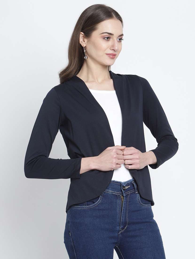 black cotton shrug - 20159590 -  Standard Image - 1