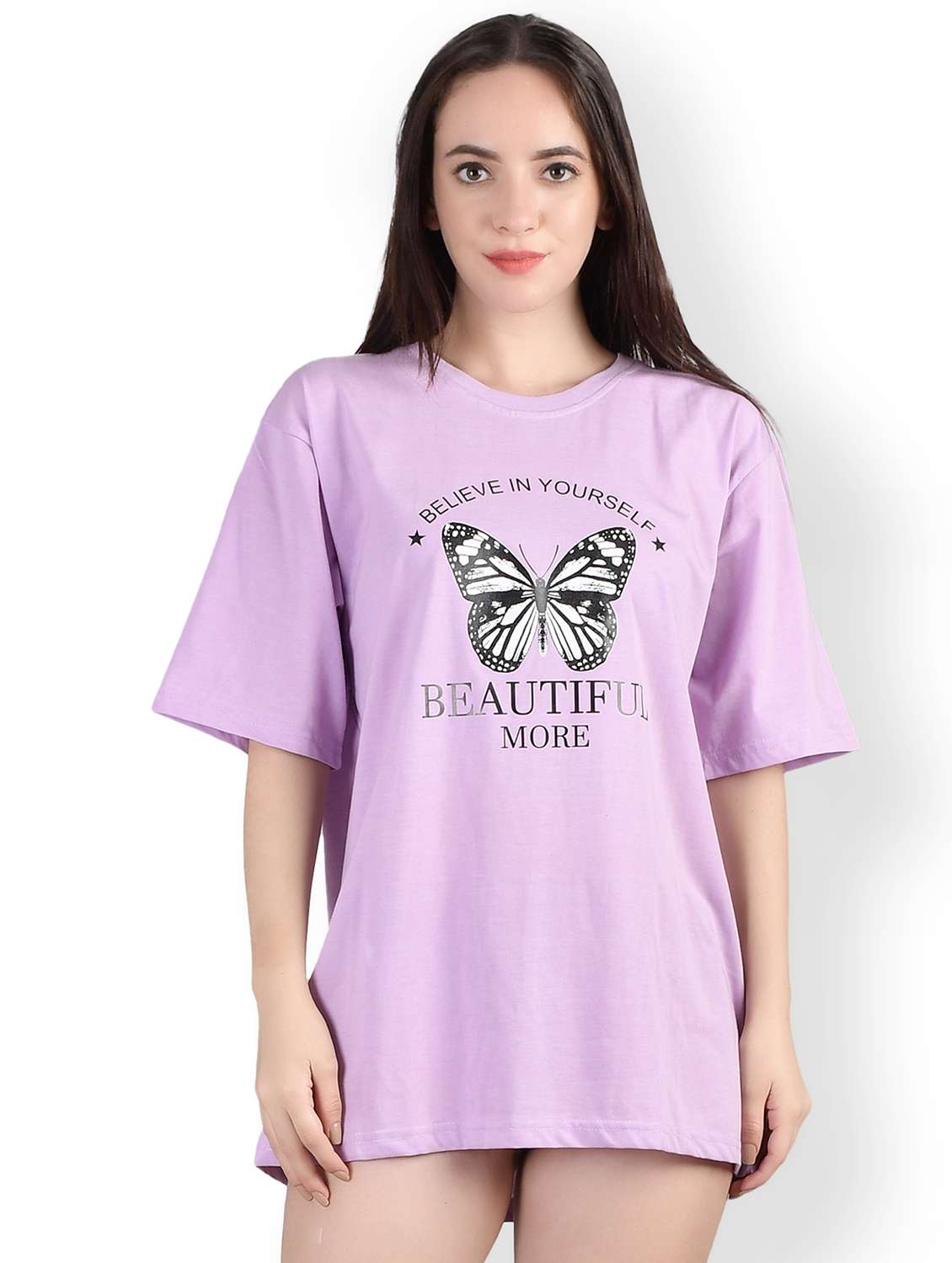 women's chest print crew neck t-shirt