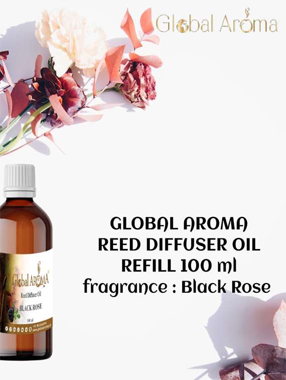 global aroma reed diffuser refill oil of black rose fragrance for home room office & washrooms- 100ml - 20160105 -  Standard Image - 1
