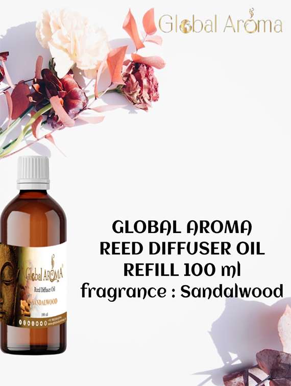 global aroma reed diffuser refill oil of sandalwood fragrance for home room office & washrooms- 100ml - 20160115 -  Standard Image - 1