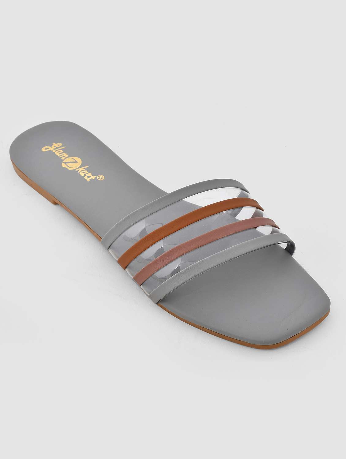 grey synthetic flat forms sandals - 20160144 -  Standard Image - 1