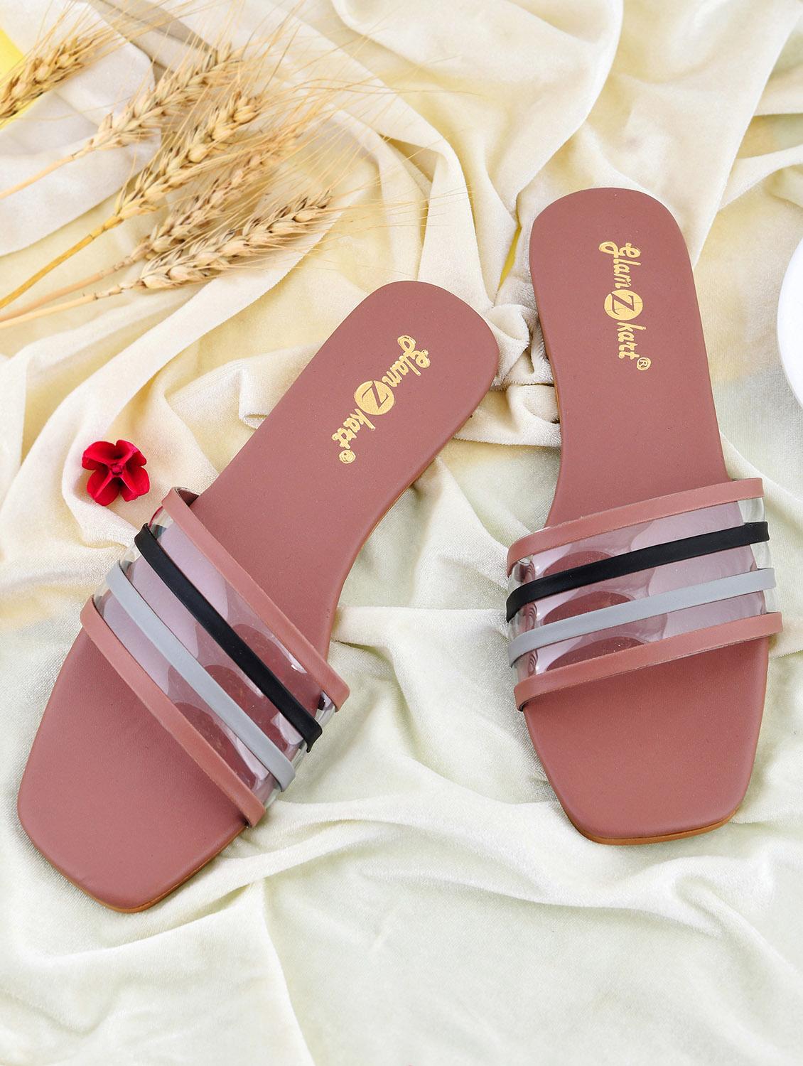women solid slip on sandal - 20160145 -  Standard Image - 1