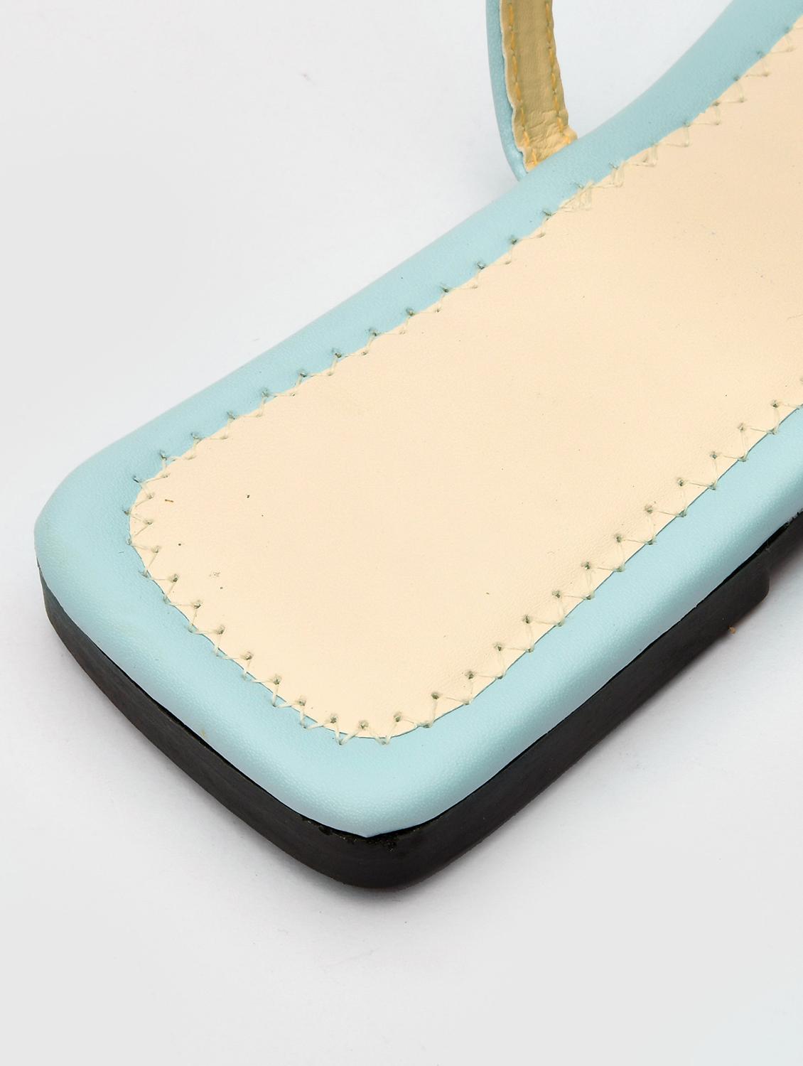 light blue synthetic flat forms sandals - 20160195 - Standard Image - 4